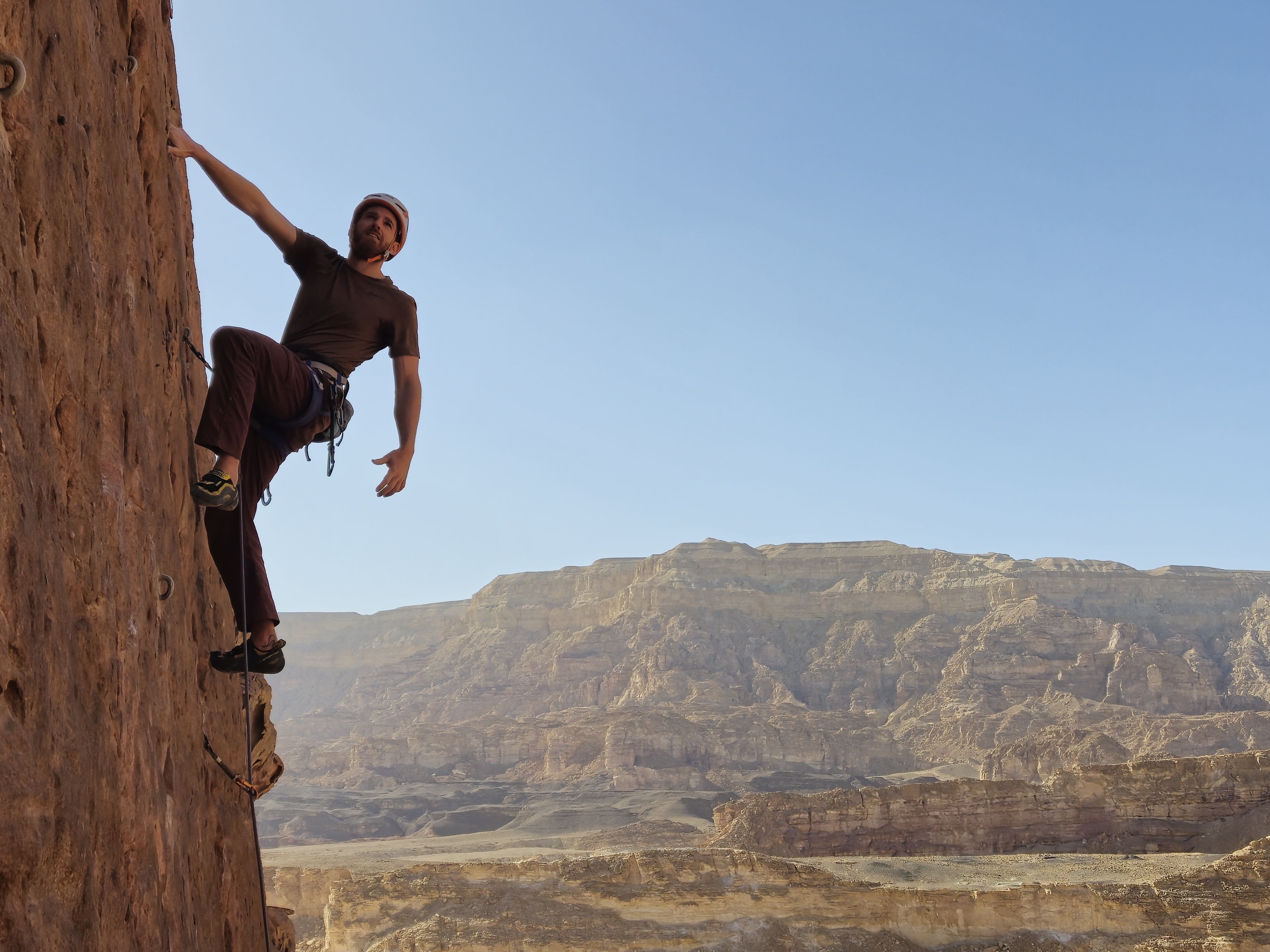 Elad rock climbing
